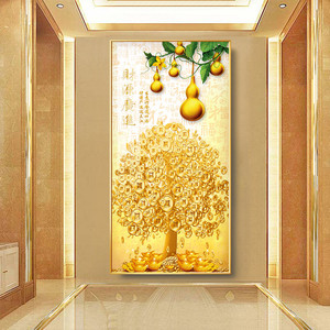 玄关挂的摇钱树（玄关摇钱树画正对大门好不好）